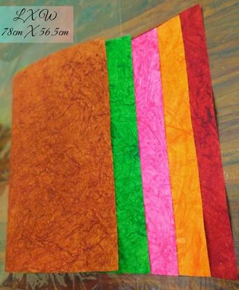फर्स्ट क्लिक Handmade Paper Set of 5 color Sheets अनरुलड 56.5 x 78 cm क्राफ्ट पेपर