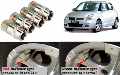 Urban villagers Car Tyre Pressure valve (Silver) 4 Pcs for - Swift Type -1 Pressure Valve