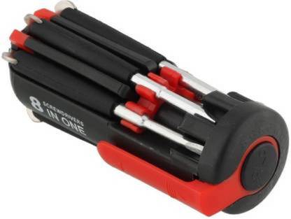 KHALIFA AND BADSHAH Screwdriver 8 in 1 Multi-Function, Tool Kit Set with LED Portable Torch Standard Screwdriver Set