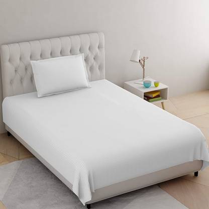 RRC Microfiber Single Flat 144 TC Striped Bedsheet