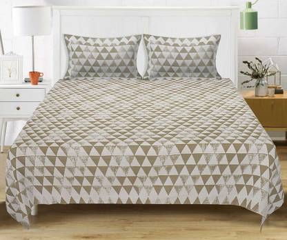 Texstylers 250 TC Cotton King Geometric Flat Bedsheet