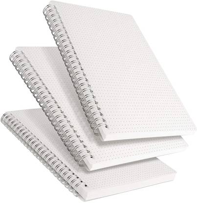 INNAXA Dot Grid Notebook Spiral - 3 Pack Dotted Bullet Grid Journal,120gsm A5 Journal Dotted 160 Pages