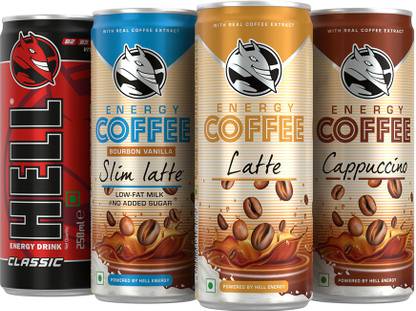 Hell Energy Coffee 4Pack |caffeine content, B Group vitamins Energy Drink