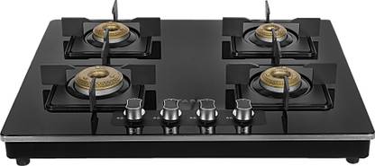FABER Hob Cooktop Elite 4BB BK CI Glass Manual Gas Stove