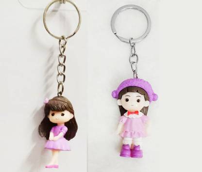 Style My Home Cute Girl Combo Keychain| Keyrings for Best Friend| Bag Charms Key Chain