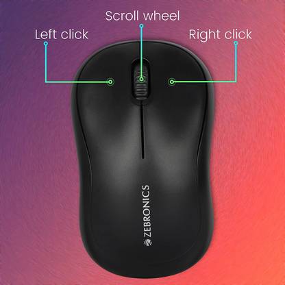 PCSINFOMEDIA Zeb-Comfort Wired USB Mouse, 3-Button, 1000 DPI Optical Sensor Wired Ambidextrous Optical Mouse