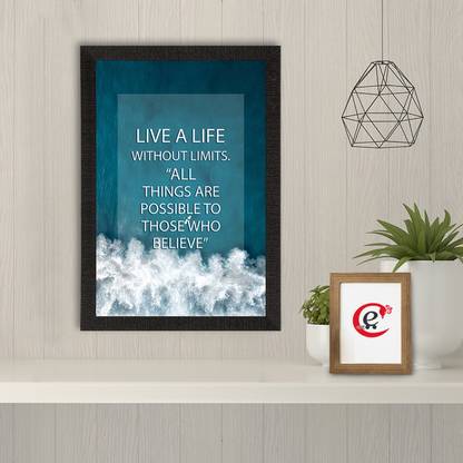 eCraftIndia "Live a Life" Inspirational Quote Satin Matt Texture UV Art Painting Canvas 20 inch x 14 inch Painting