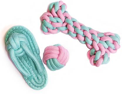 my art bucket Dog Rope Toy, Slipper and Bone Chew Toy Cotton Chew Toy, Tug Toy, Training Aid For Dog & Cat