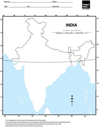 PHYSICAL MAP OF INDIA Paper Print