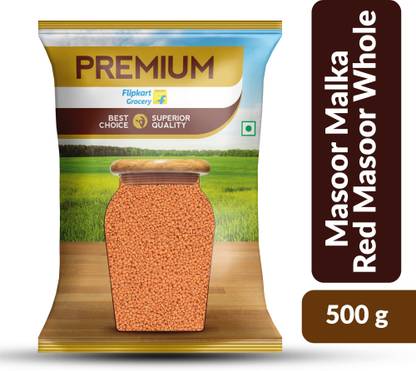 Premium Unpolished Red Masoor Dal (Whole) by Flipkart Grocery