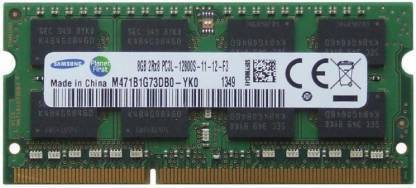 SAMSUNG 1600mhz low voltage DDR3 8 GB (Dual Channel) Laptop (M471B1G73QH0-YK0 PC3L- 12800S - DDR3)