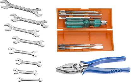 Exotic Arcade Tool Kit || 6 Pcs Screwdriver Set + 8" Plier + 8 Pcs Double Ended Spanner Set || Combination Screwdriver Set