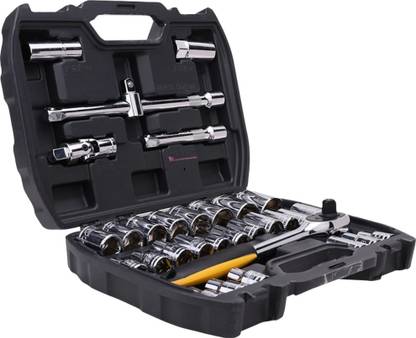 MALFAH ENTERPRISES Multi-Functional DL1032 1/2” Drive Socket Deli Wrench 2.5mm Repair Tool 32pcs Socket Set