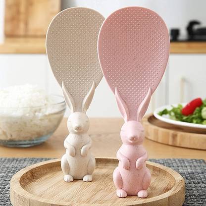 Abhiswa Unique Non-Stick Rice Spoon Rabbit-Shaped Stand Non-Stick Spatula
