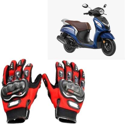 Inspire Dmax Bike Probiker Racing Gloves Full Red For Yamaha Fusion (Size-XL, Pair of 1) Riding Gloves
