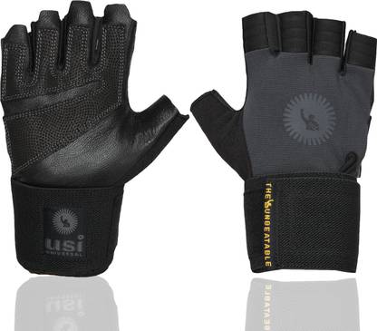USI UNIVERSAL Unbeatable Fitness Gym Gloves , Workout Powerlifting Gloves, Leather, Foam Gym & Fitness Gloves