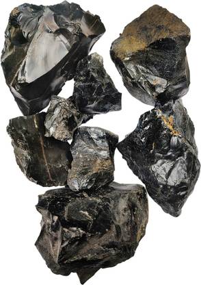 9dzine Brown Obsidian Raw Rough Stone 750 Gm, Obsidian Raw Crystal Gemstone for Vastu Polished Asymmetrical Crystal Stone