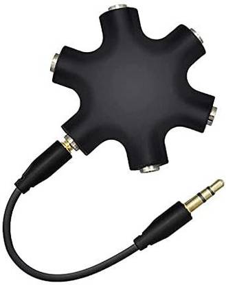 Explorer 6 Way Audio Splitter ™ 3.5mm Audio Headphone Earphone Splitter Connector Sharing Device Universal Hub Laptop Accessory