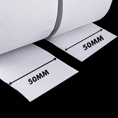 Lifekrafts Self Adhesive Hook & Loop Tape (White Color-10M*50mm Hook & Loop) Stick-on Velcro