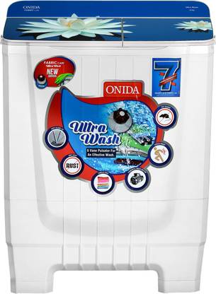 ONIDA 8 kg Semi Automatic Top Load Washing Machine Blue, White