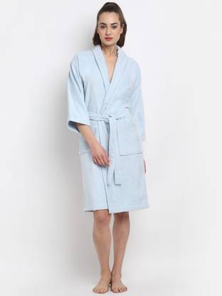 CREEVA Light Blue Medium Bath Robe