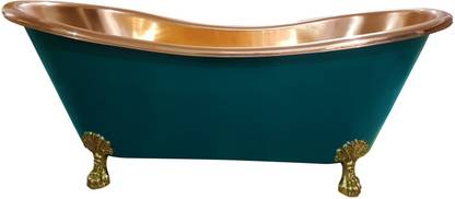 Coppersmith Creations Copper Bathtub Exterior & Brass clawfoot Legs Free-standing Bathtub
