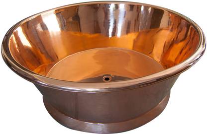 Coppersmith Creations Round Copper Bathtub Shining Copper Free-standing Bathtub