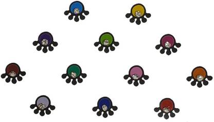 Comet Busters Fancy Multicolor Bindis With Silver Stone (BV1437) Forehead Multicolor Bindis