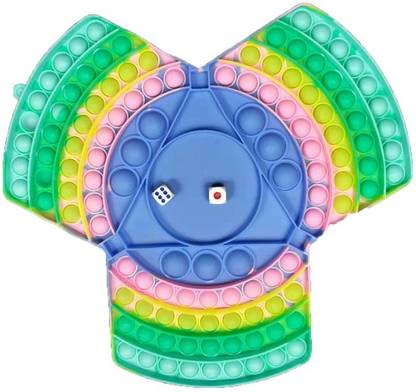 D ETERNAL Pop It Puppet Toy Push Pop Bubble, Chess Ludo Board Game with 2 Dices 3 Player Educational Board Games