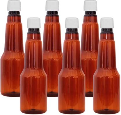 HARRODS Empty Syrup Bottle, with Lids Reusable Clear Drink Containers for Storing Juice 200 ml Bottle