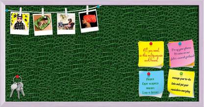 Artzfolio Crocodile Hide Notice Pin Board White Frame 30 x 15 inch (76 x 38 cms) Cork Bulletin Board