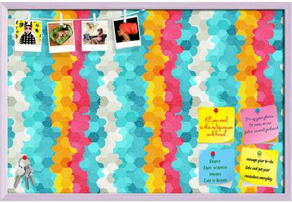 Artzfolio Color Circle Notice Pin Board Soft Board with Push Pins Cork Bulletin Board