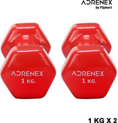Adrenex by Flipkart 1 kg Pair (2pcs,*1kg), Anti Slip, Vinyl Coated Dumbbell