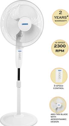 LUMINOUS SPEED MAX* (2300 RPM) with 2 Year Warranty Ultra High Speed 400 mm Pedestal Fan