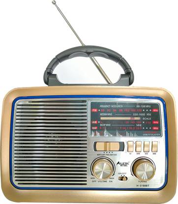 Bluetail Retail Classic Design Portable Vintage Retro Wooden 3BAND FM Radio with Torch FM Radio