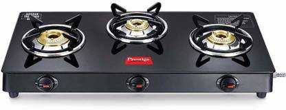 Prestige GTM 03 AI Black Glass Automatic Gas Stove