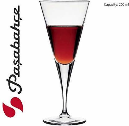 PASABAHCE (Pack of 2) V-Line Glass Wine/Liquor Stem Glass 200 ml 2 Pcs Set (Red Wine) Glass Set Wine Glass