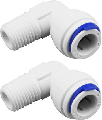FREEMIND Thread 1/4x 3/8 Push Elbow Connector 3/8 Size 2 PCS Hose Connector