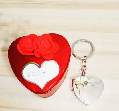 Priceless Deals Heart Shape Photo Frame keychain In Cute Heart Shaped Valentine Box Key Chain