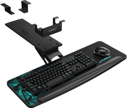 ASTRIX INC Adjustable Rotatable Under-Desk Shelf Keyboard Tray