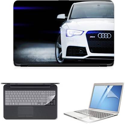 POINT ART 3 in 1 Combo Set Laptop Skin Decal, Key Guard, Screen Guard - Audi Combo Set