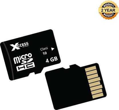 XCCESS 4GB Micro SD Card High Speed Memory Card Class 10 for Smartphones Tablets Drones Action Cams and more. Xcces 4GB Micro Sd Card Pack of 1 4 GB MicroSD Card Class 10 40 MB/s  Memory Card Compatible with Camera, Gaming Console, Mobile, Tablet