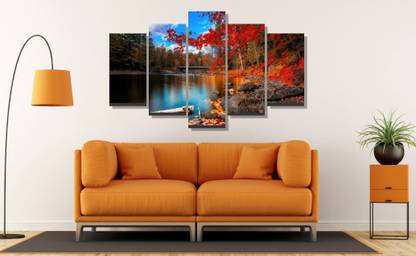 DecorStudio beautiful nature 5 Pieces Canvas Wall Painting For Home Canvas 30 inch x 24 inch Painting