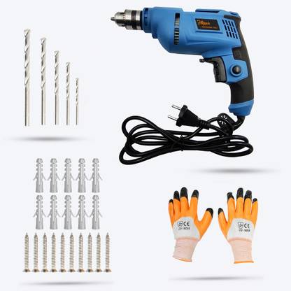 Hillgrove HGCM65M2 500W Power Pistol Grip Drill Machine with 5Pcs Drill Bit Set (10mm) Power & Hand Tool Kit
