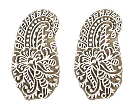 Global Art Traders Paisley Design Indian Textile Printing Block – 2 Mehndi Design Art Block Printing Blocks