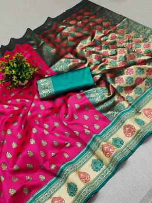 Woven Banarasi Silk Blend Saree