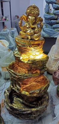 RajputE Ganesha Water Fountain with Light Gold Size- 4.5 FT Decorative Showpiece  -  60 cm