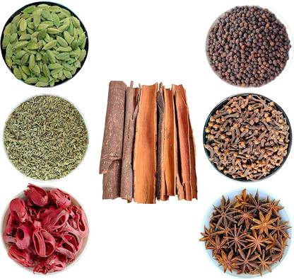 Safe Products Spices Combo Pack-500 gm| Fennel Seed/Saunf 100g | Cumin Seed/Jeera 100g | Javitri/Mace 50g | Cardamom(8mm) 50g | Black Pepper 50g | Cinnamon Whole 50g | Clove 50g | Star Anise 50g