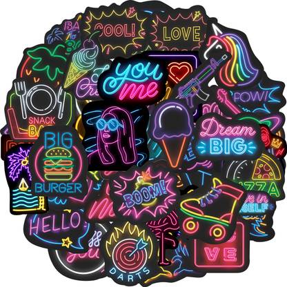 Rousrie 5.08 cm Pack of 50, non duplicate, cute stickers for laptop, scrapbook, journalling Self Adhesive Sticker