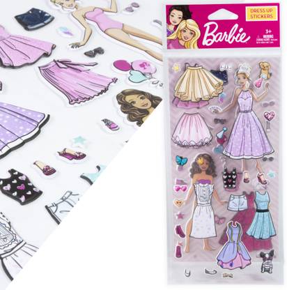 SKOODLE 10 cm Barbie Dress Up Sticker Set of 2 Reusable Sticker Sheets Reusable Sticker